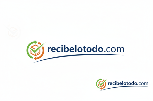 crie uma logo com nome recibelotudo.com minha loja ena espanha trabalhamos com contra entrega dropshipping  espanhol que seja uma logo profissional que passe credibilidade para os clientes 
